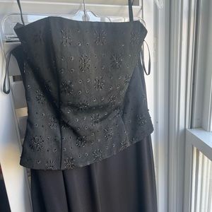 Jessica McClintock two-piece formalwear beaded tube top & long skirt